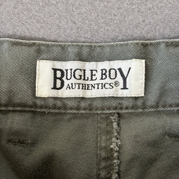 VINTAGE Bugle Boy Pants Men’s 36 Green Baggy Cargo Skater Grunge Y2K Relaxed 90s - Picture 15 of 16